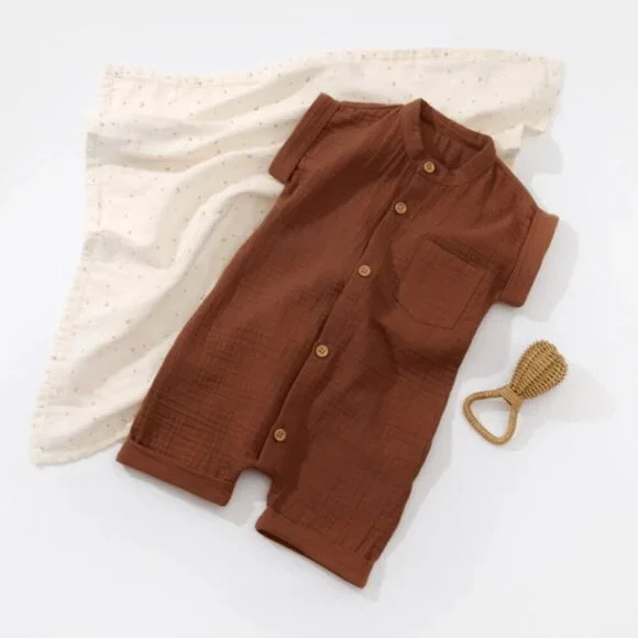 100% Organic Cotton Sleveless Romper - Picture 10 of 14